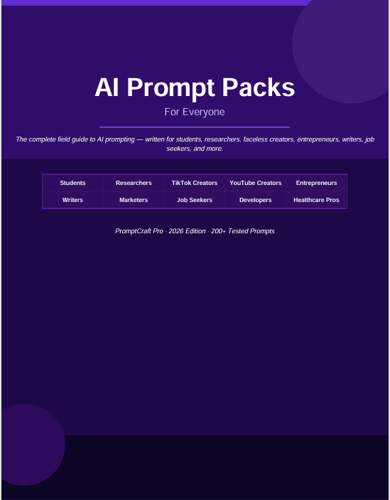 AI Prompt Packs for Everyone — 200+ Tested Prompts